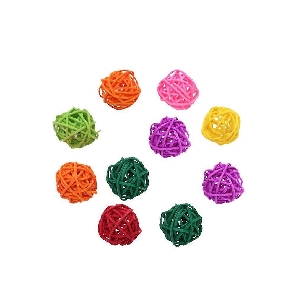 Natural Rattan Chew Balls for Small Birds – Promotes Dental Health & Mental Stimulation, Assorted Colors