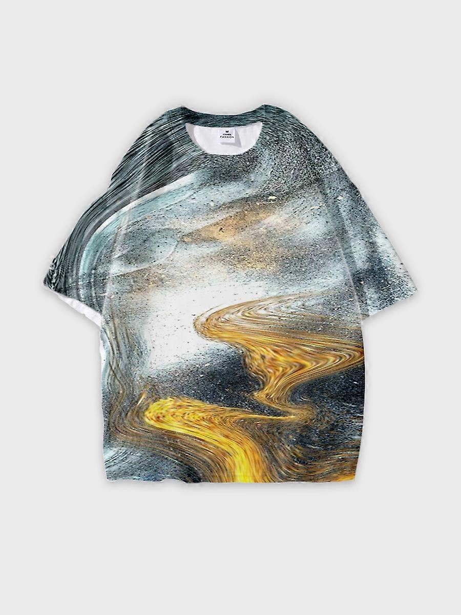 T-shirt round neck Pattern loose short sleeve B1569