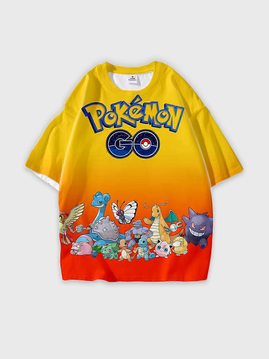 T-shirt girocollo Cartoon Pattern manica corta sciolta B2196