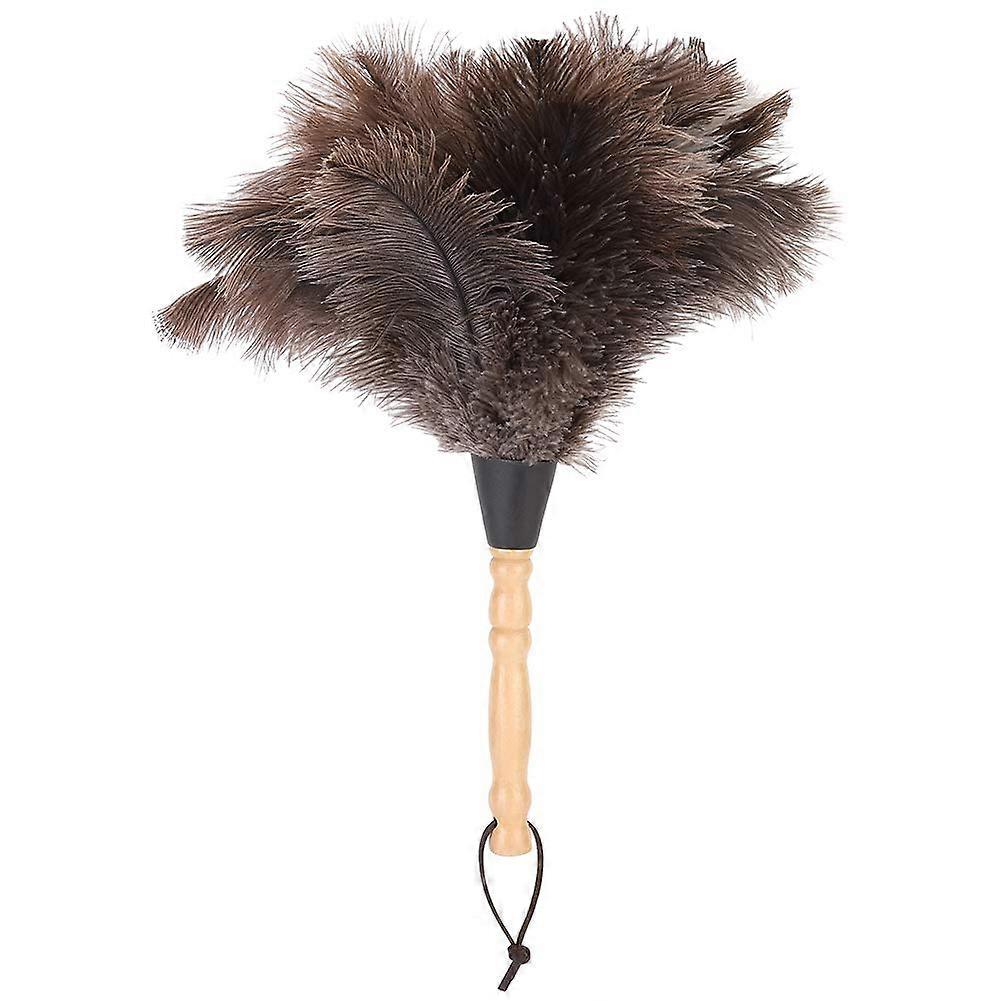 Reusable Dust Collector Antistatic Ostrich Feather Dust Collector with Wooden Handle for Dust Removal of Complex Delicate Items