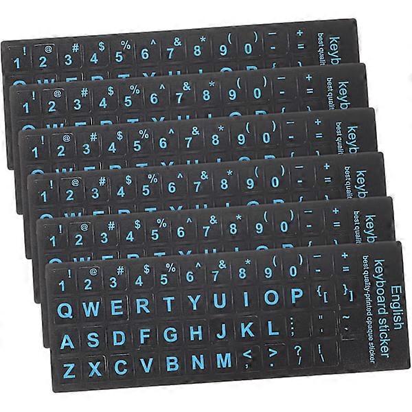 6pcs universal English keyboard decals replacement laptop keyboard letters decals set frosted surface