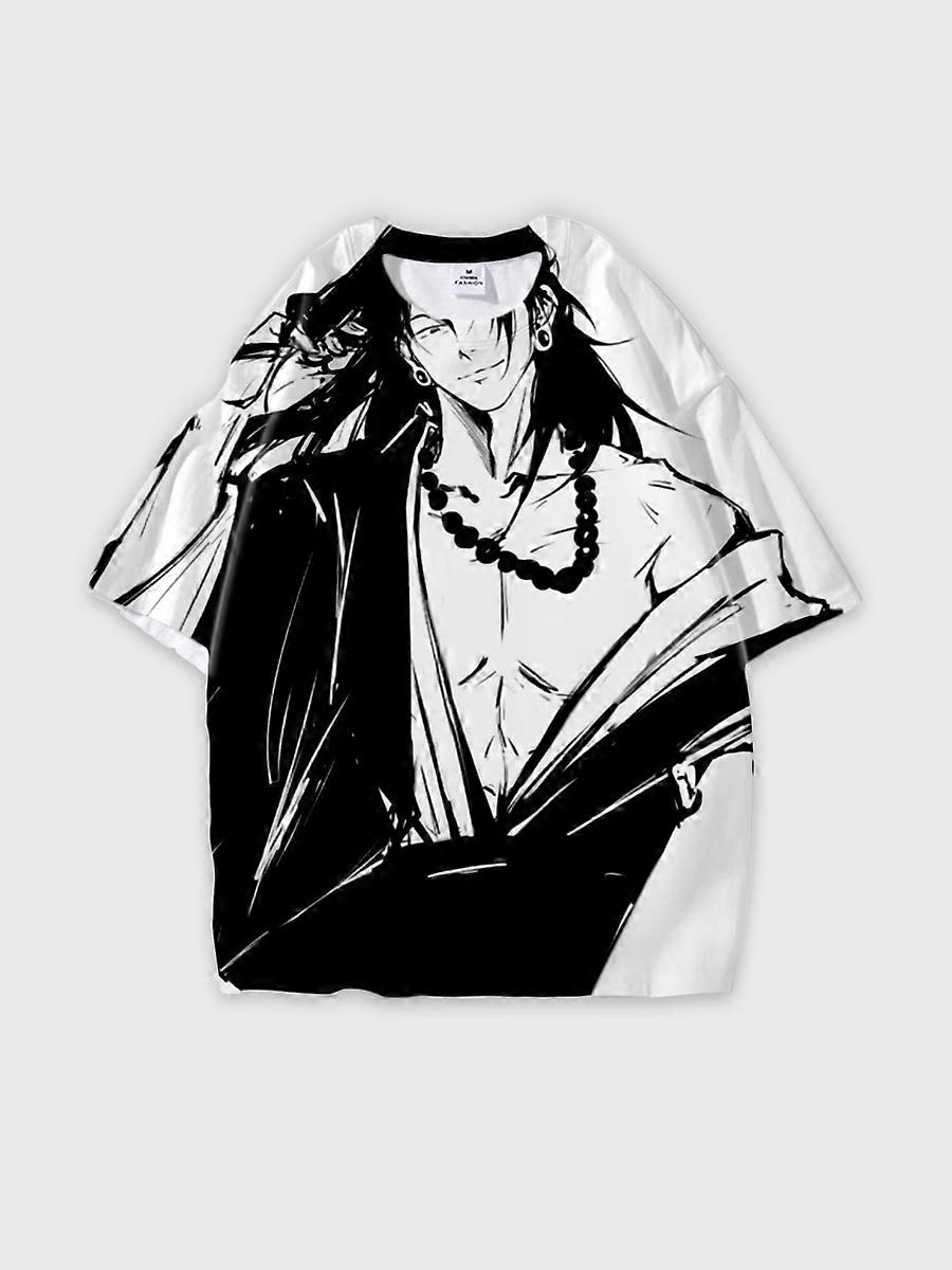 T-shirt round neck Character Pattern loose short sleeve P667