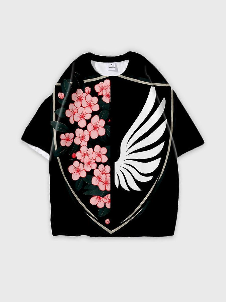 T-shirt round neck Pattern loose short sleeve N322