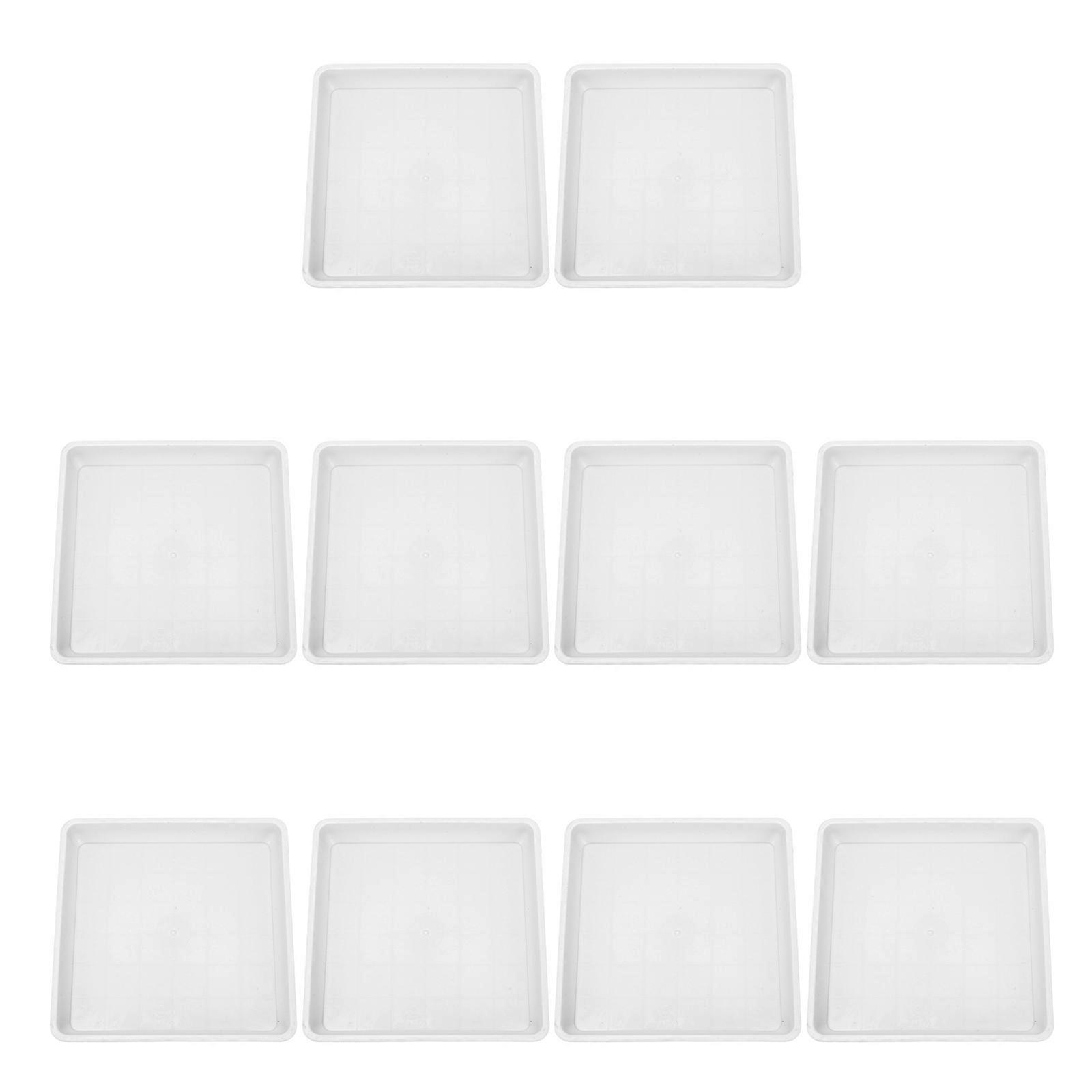 Gardening Flowerpot Base 10Pcs PP Material Square Trays Convenient Mobility Aid For Gardeners And Balcony