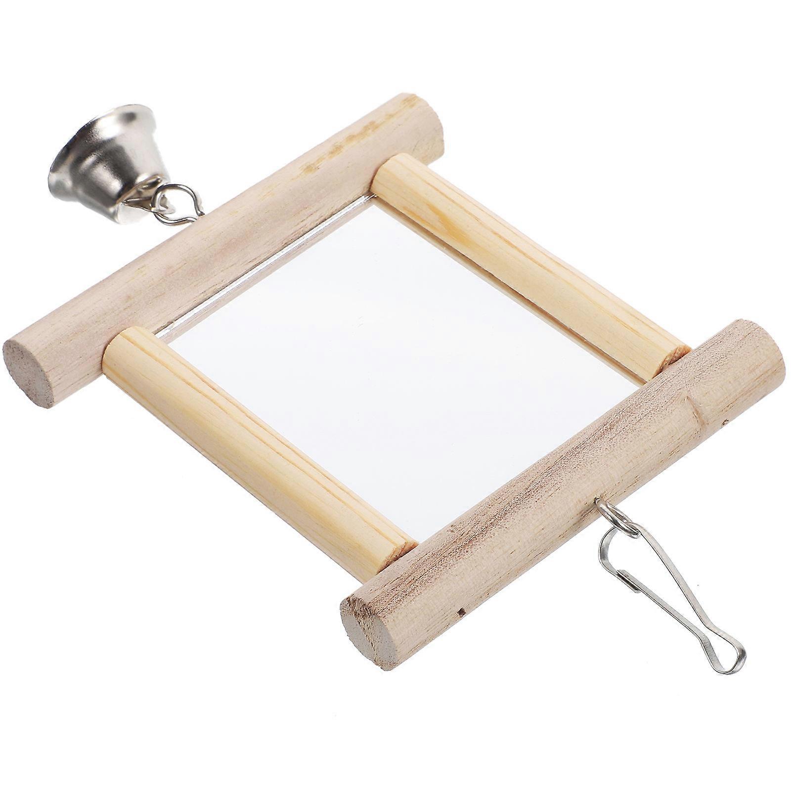 Parakeet Mirror Bird Toy Hanging Decor with Bell for Use