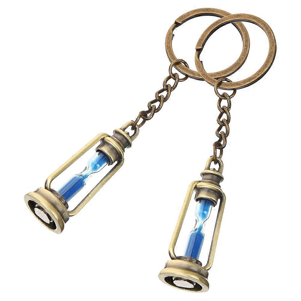 Hourglass Keychain Sand Timer Key Chain Cute Accessory 2Pcs