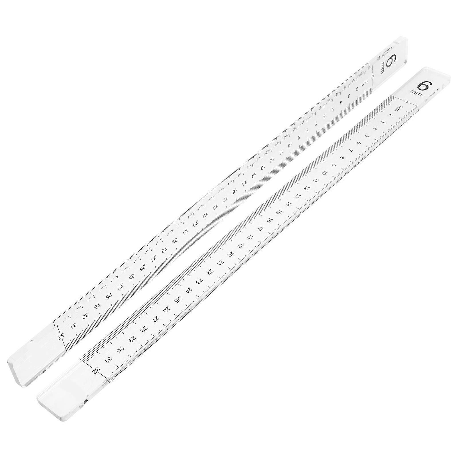 Dough Thickness Guides Acrylic Biscuit Balance Ruler Baking Tools Rectangular Style Flattening Cookies 40.00X2.50X0.60CM 1 Pair