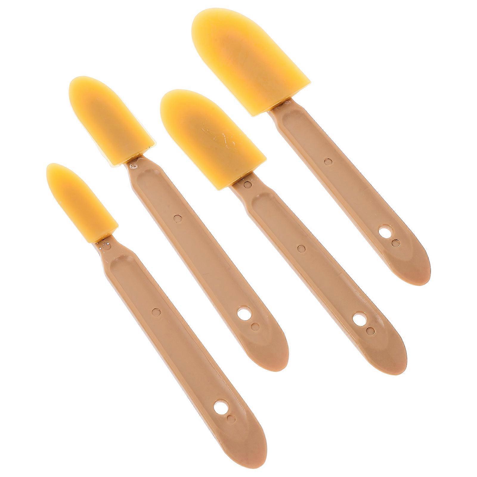 4pcs Silicone Caulking Tool Set Reusable Rubber Spatulas with ABS Handle Grip for Kitchen Bathroom Floor Sink Joint Skirting