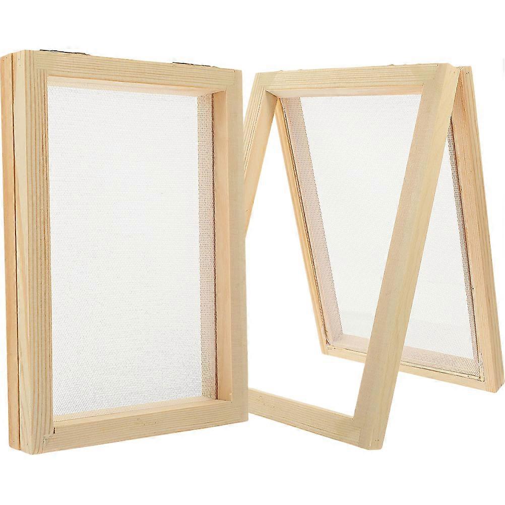 Wooden Paper Making Frame DIY Kit – 2pcs with Pine Screen Mesh for Handmade Paper Crafting, Recyclable & Safe Material for Art & Educational Projects