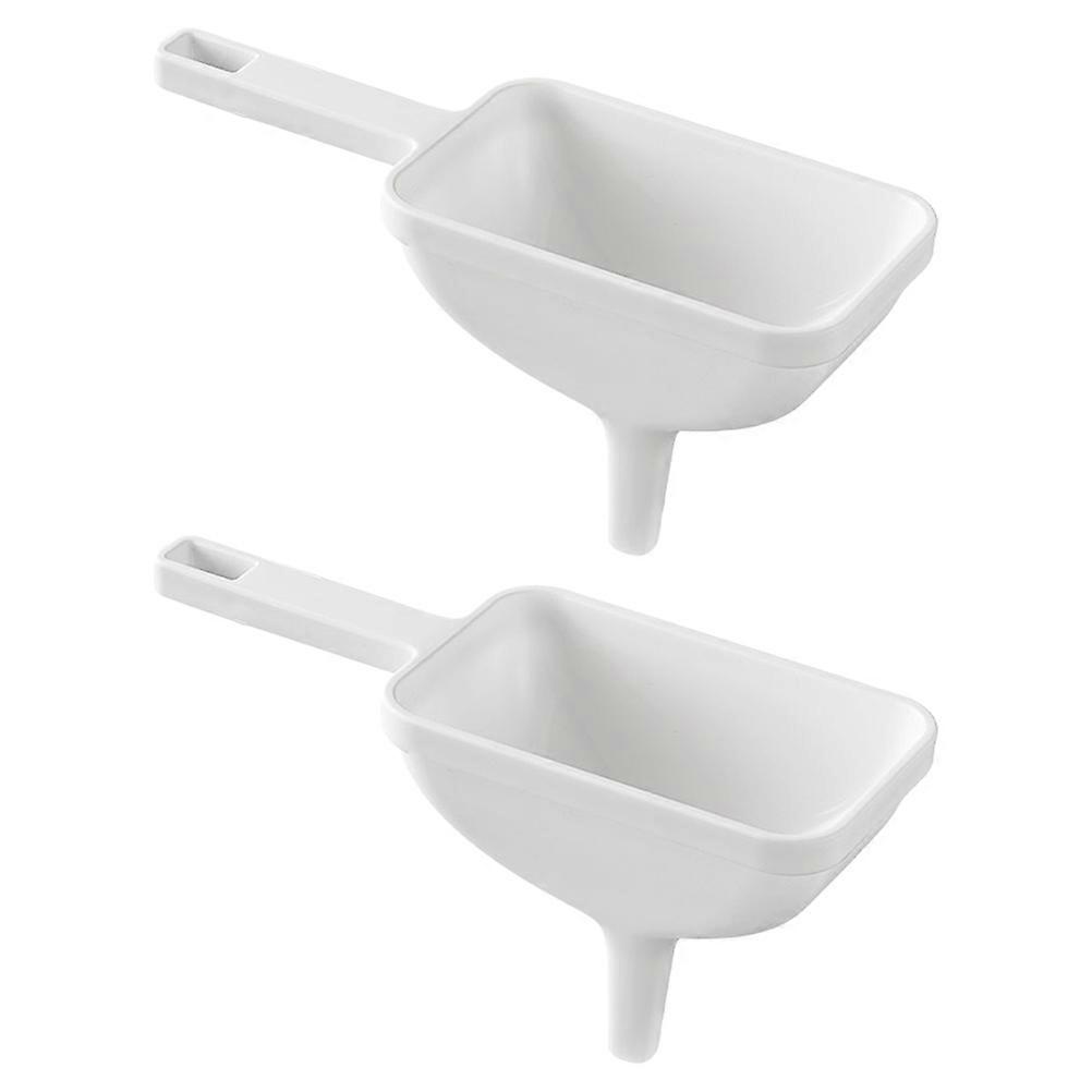 White Plastic Funnel for Liquor Dispensing Kitchen Use 2Pcs Funnel