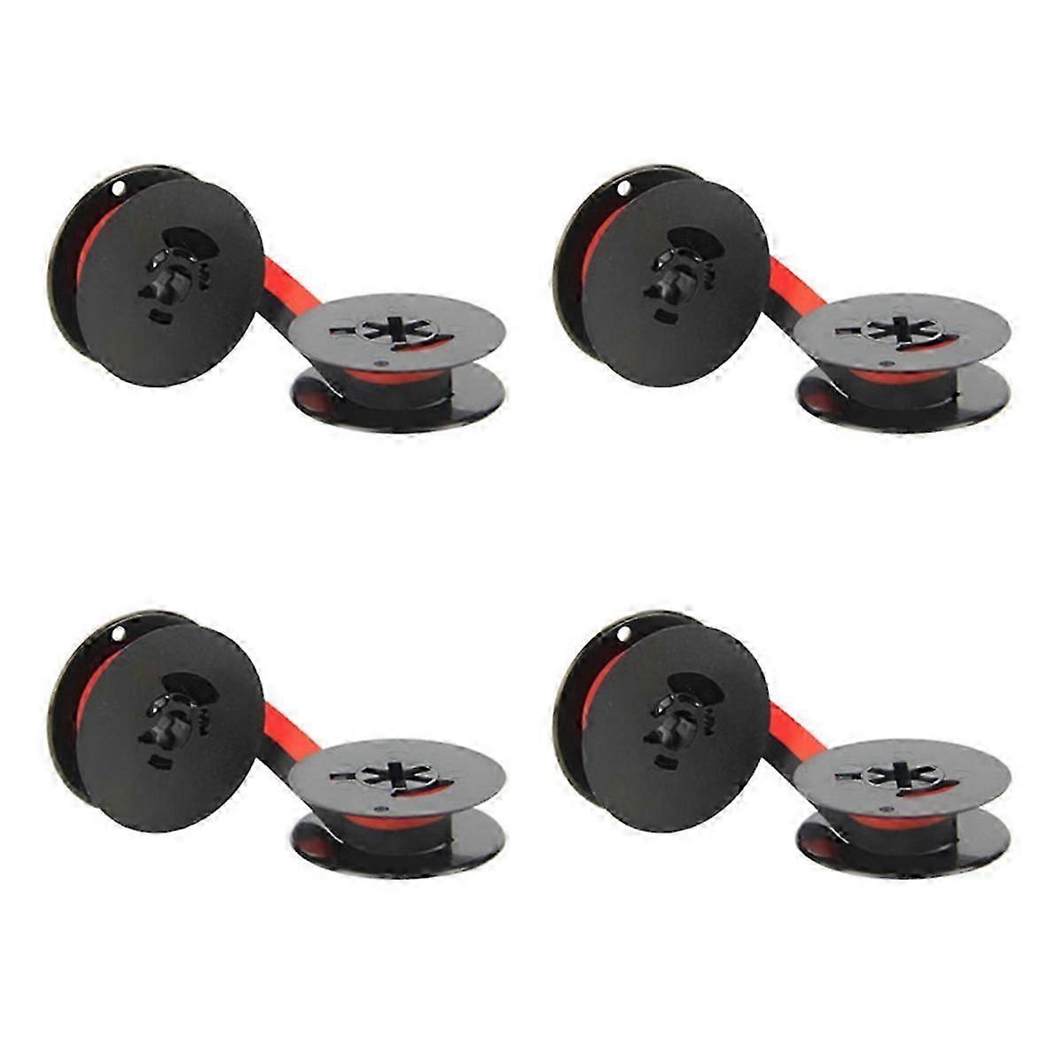 4Pcs Typewriter Ribbon Twin Spool Typewriter Ribbon Ink(Black&Red)
