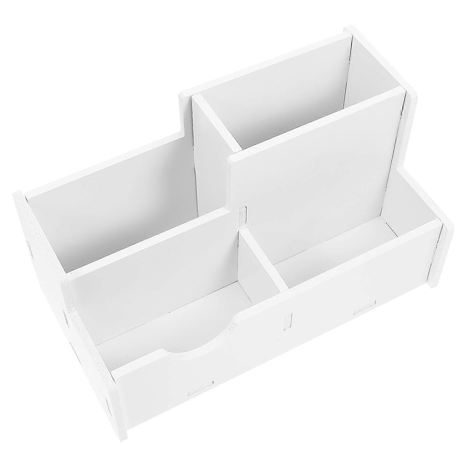 White PVC Desktop Box for Storage Strong and Synthetic Material Keeps Desk Tidy 1 Pc