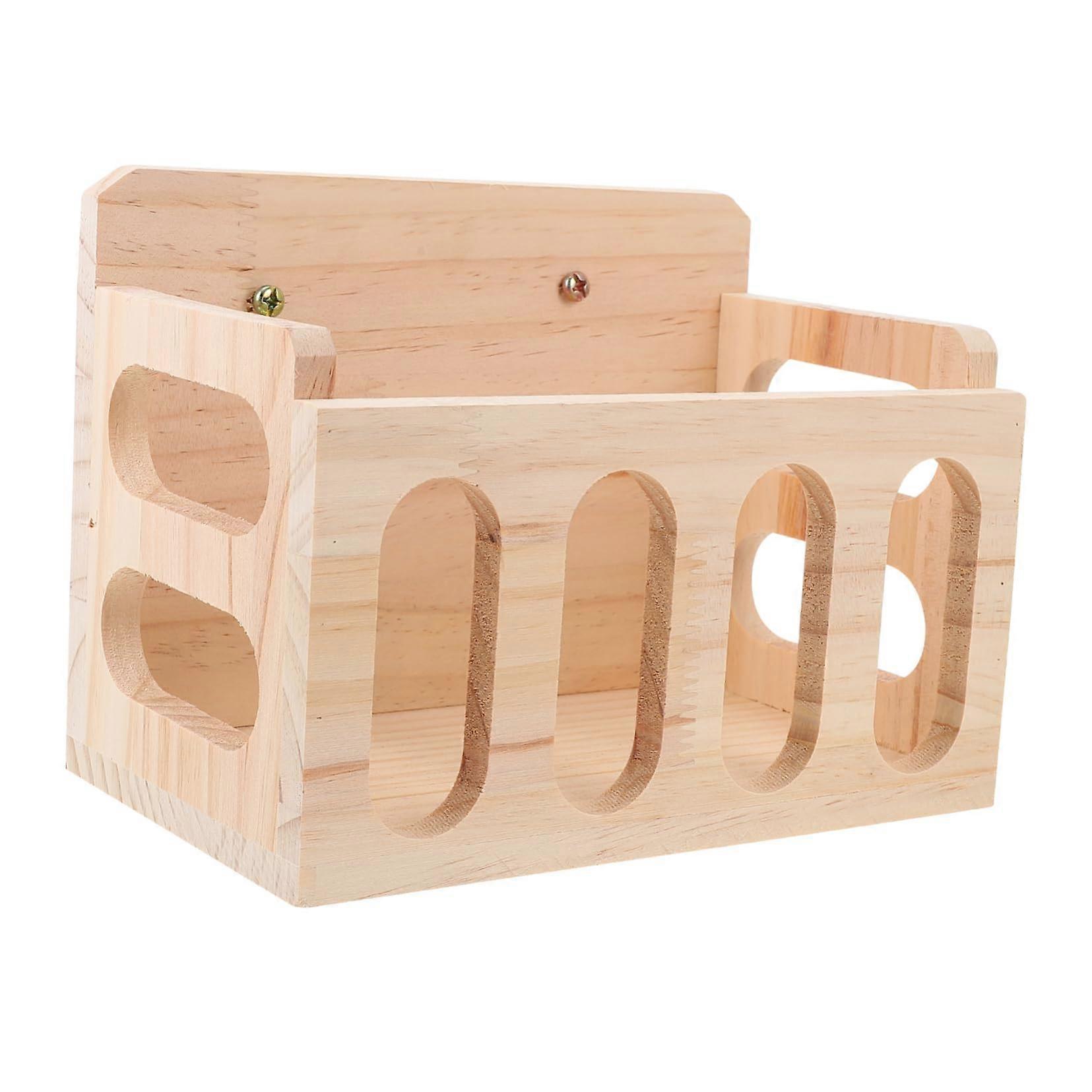 Adjustable Rabbit Feeder Made of Wood, Hanging or Standing for Small Animals, Hay Feeder for Guinea Pigs, Easy to Clean, WasteReducing