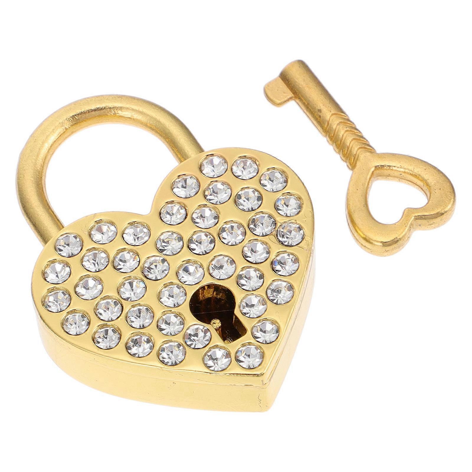 Creative Heart Lock 1 Set Security Lock For Travelers Golden With Appearance Ideal For Tourist Attractions