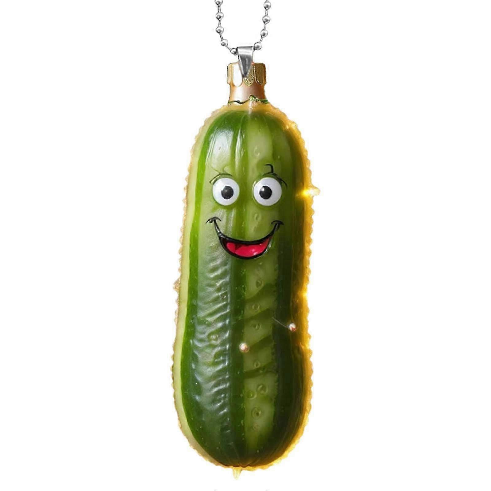 Cute Mini Cucumber Christmas Tree Pendant - Multi-Functional Acrylic Decorative Ornament for Festive Holiday Decor HarmonyHub515