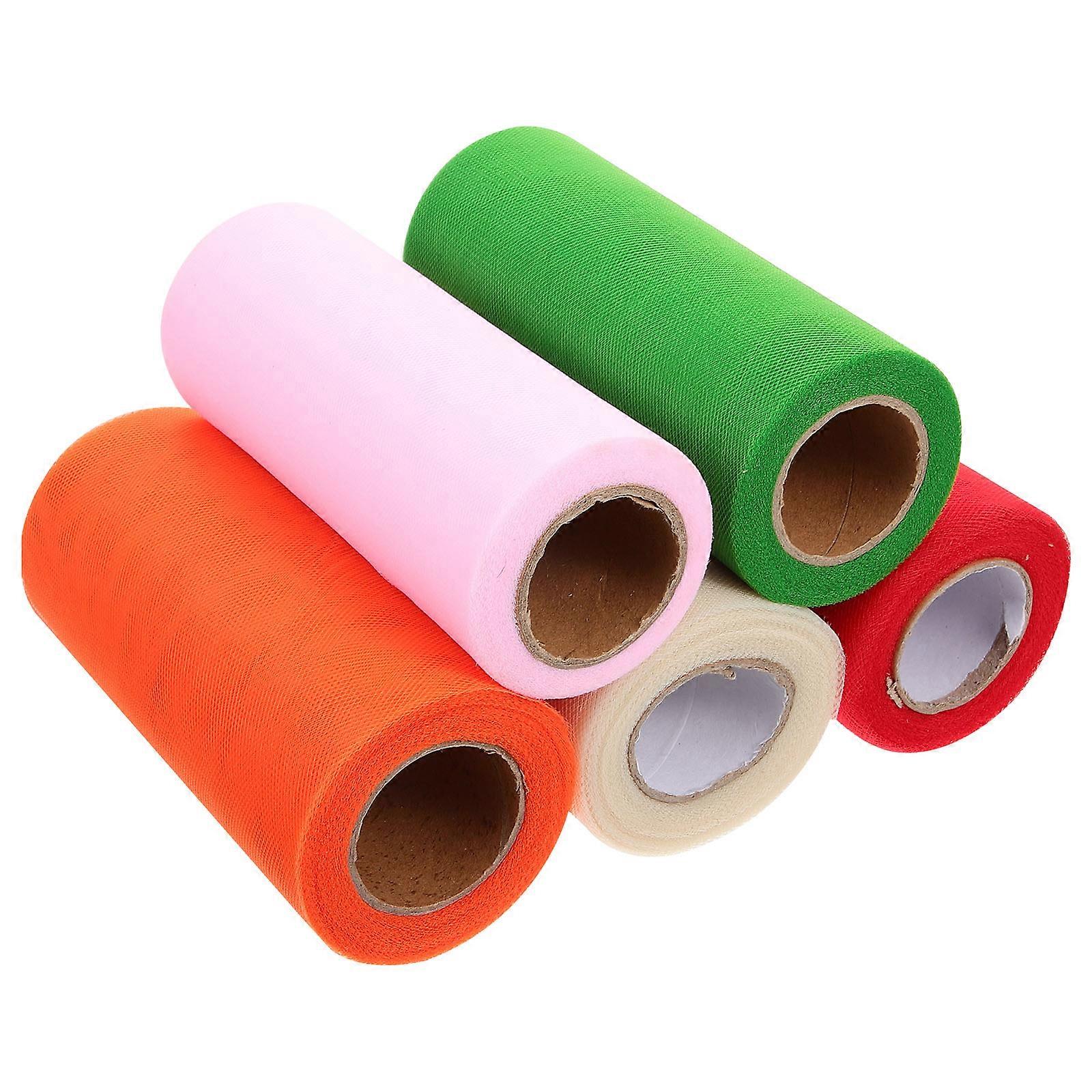 Vibrant Mesh Ribbon Rolls For Event Planners Ideal For Weddings Assorted Color 5 Rolls