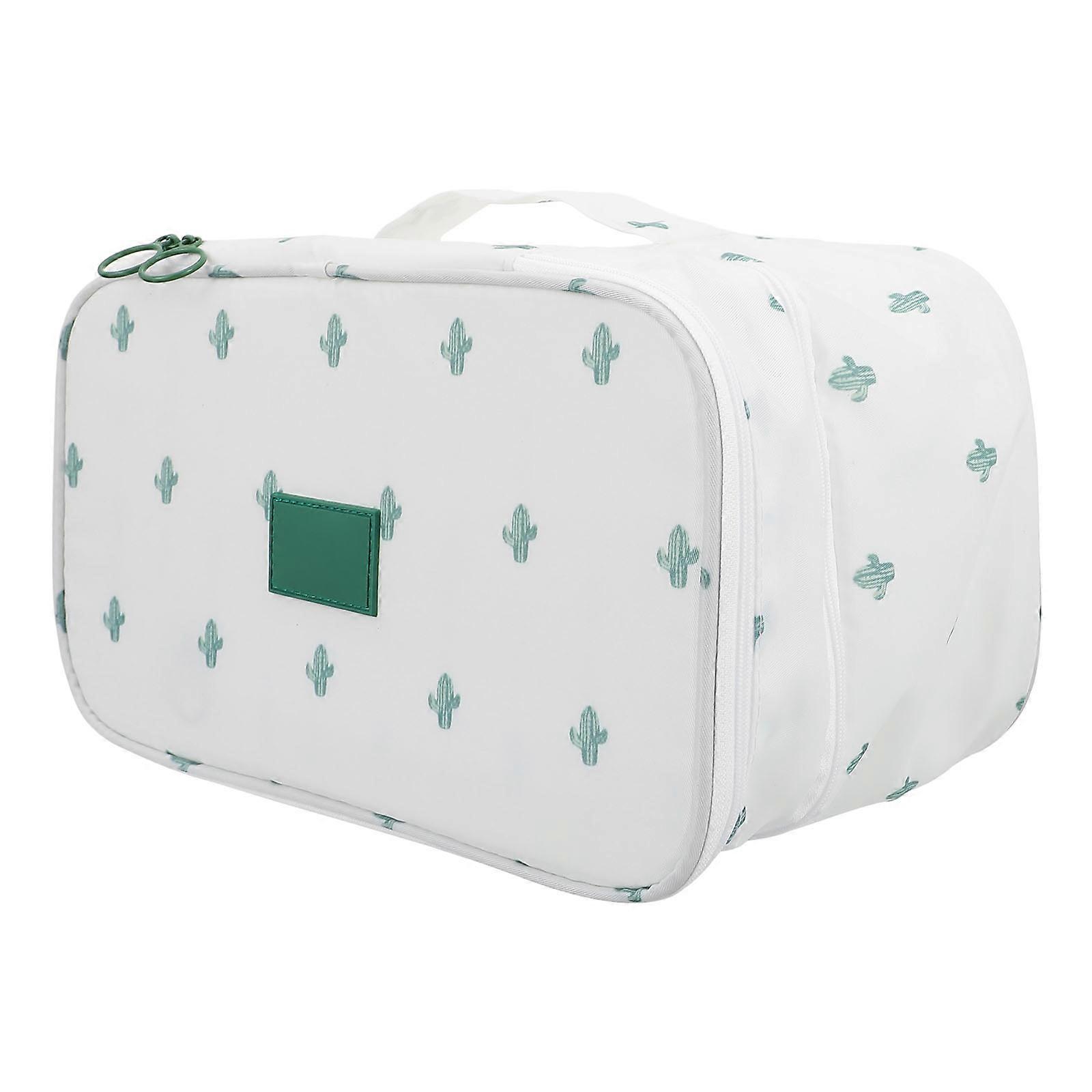 Portable Travel Underwear Storage Pouch For Organizing Bras, Socks And Ties In White Color With Multi Compartments 1Pack