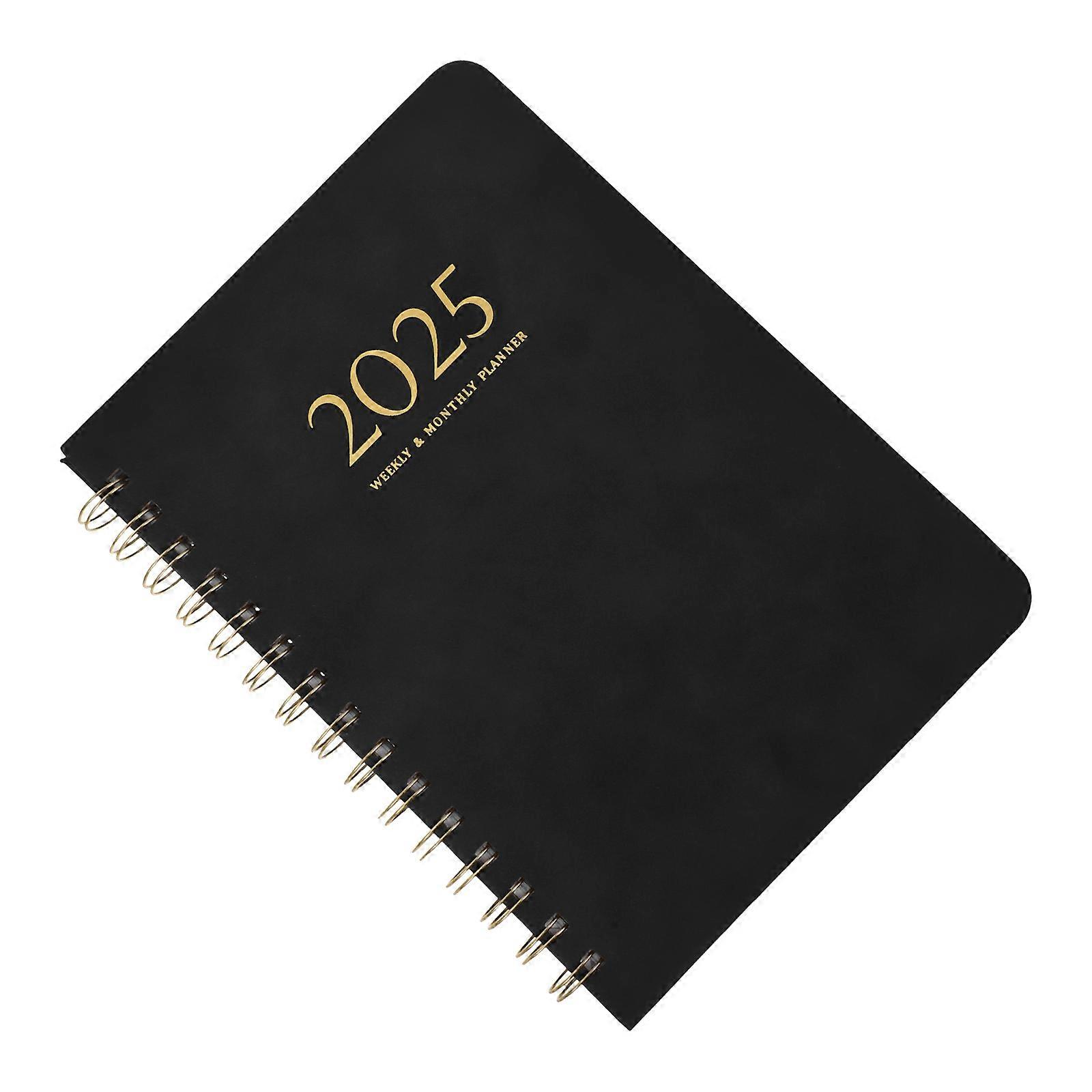 PU Weekly Monthly Planner with Tabs – Compact Agenda Notebook for School & Work, Smooth Writing Surface, Goal & Habit Trackers for Effective