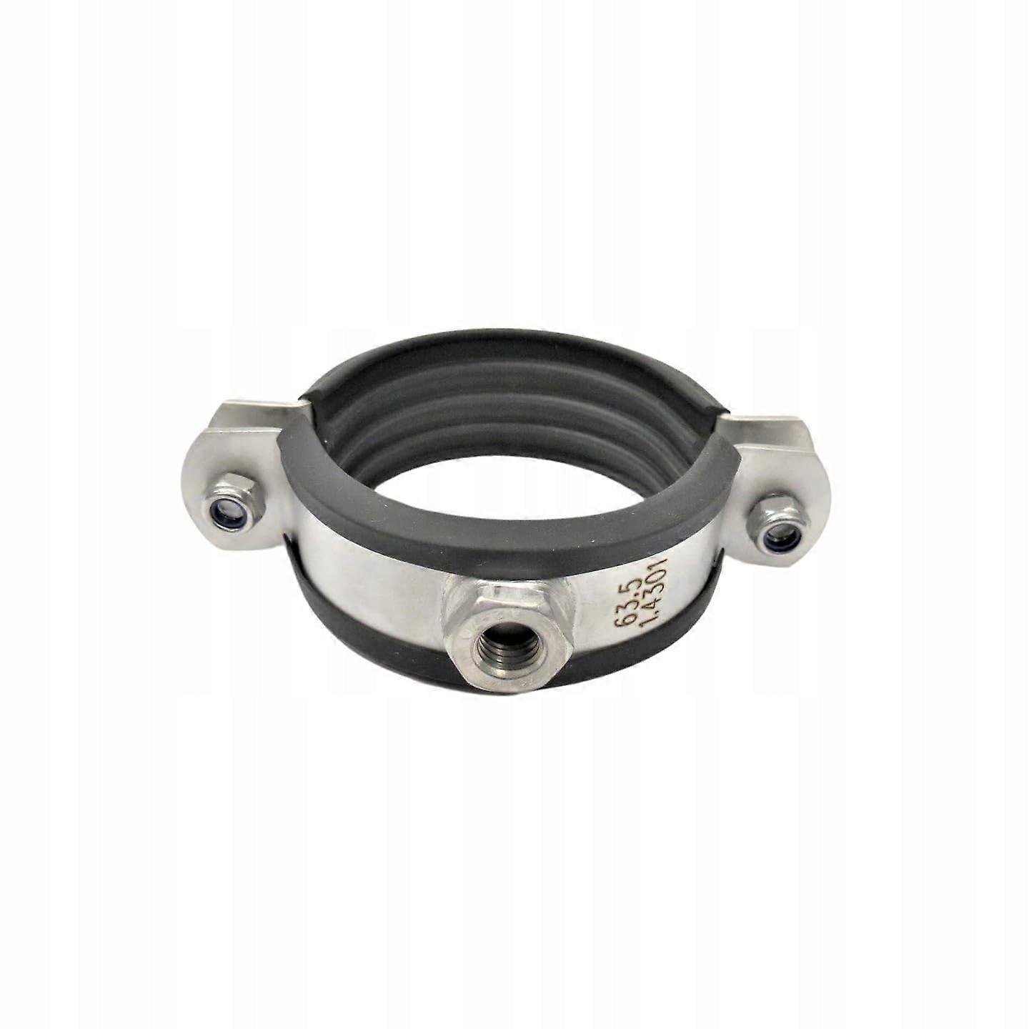 Stainless Steel V2A Pipe Clamps with Rubber Insert, M8 Nut, Pack of 10