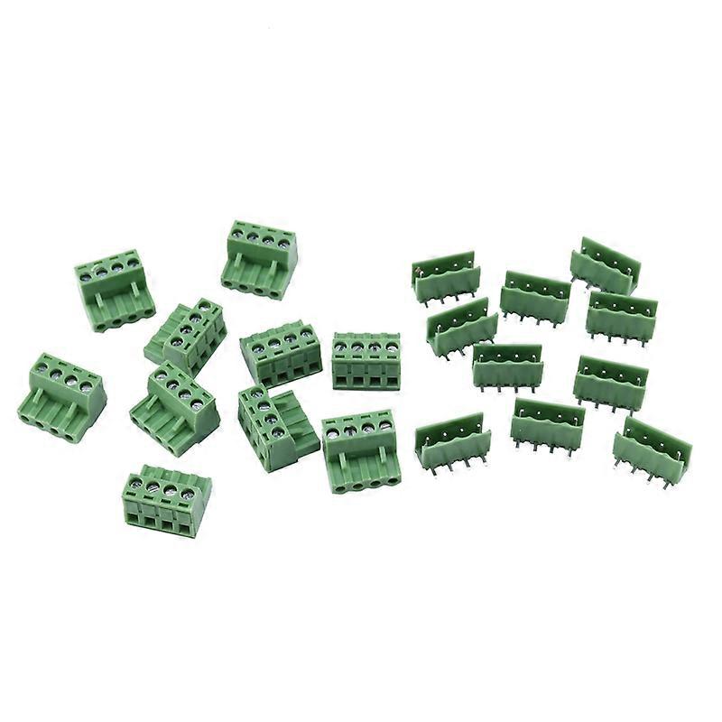 10X 2EDG 4Pin 5.08Mm Pitch Plug-In Screw Terminal Block Connector Right Angle