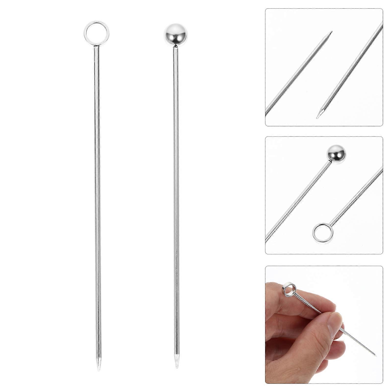 6pcs Smooth Durable Rustproof Practical Cocktail Sticks Cocktail Picks Fruit Picks