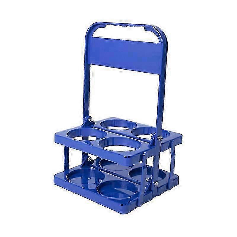 Portable Drink Carrier for Delivery, Foldable Cup Holder with Tray & Handle - Blue