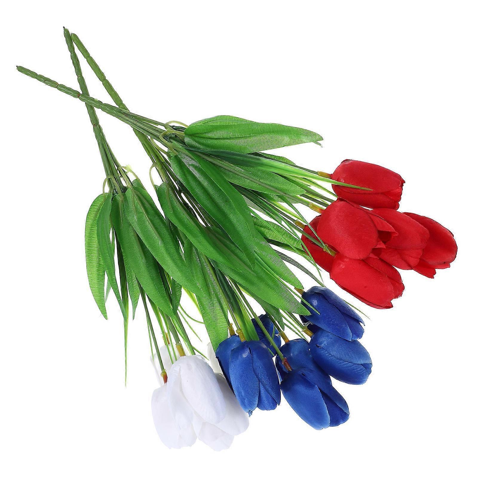 Fake Flowers Tulips 3Pcs Flower Arrangement For Women Wedding Bouquet Assorted Color Safe Material
