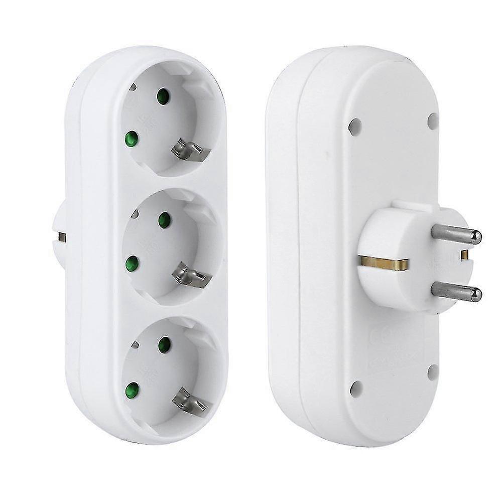 Triple Socket Power Socket Adapter Anti-flame Heat-resistant Socket Panel With Eu Plug White