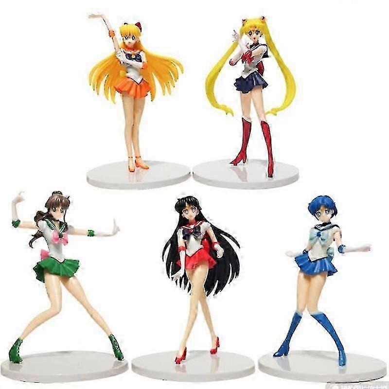 5-Piece Sailor Moon Action Figure Set - Anime Collection Dolls for British Decor & Display