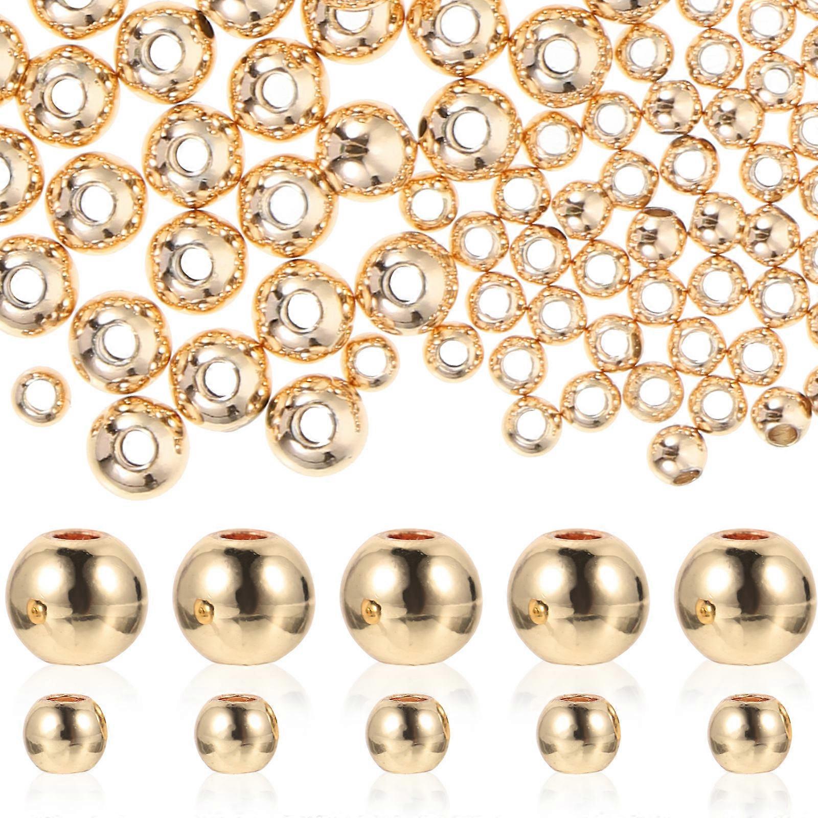 200pcs DIY Copper Round Spacer Beads for Jewelry Bracelets Making