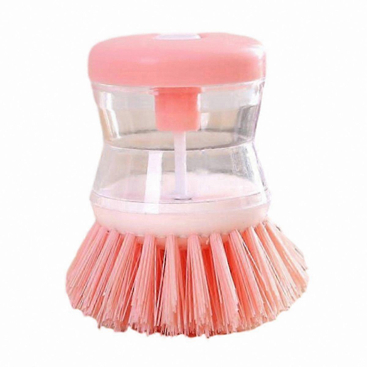 Dishwashing Brush with Built-In Detergent Dispenser, Round Mushroom Design for Kitchen Cleaning Tasks