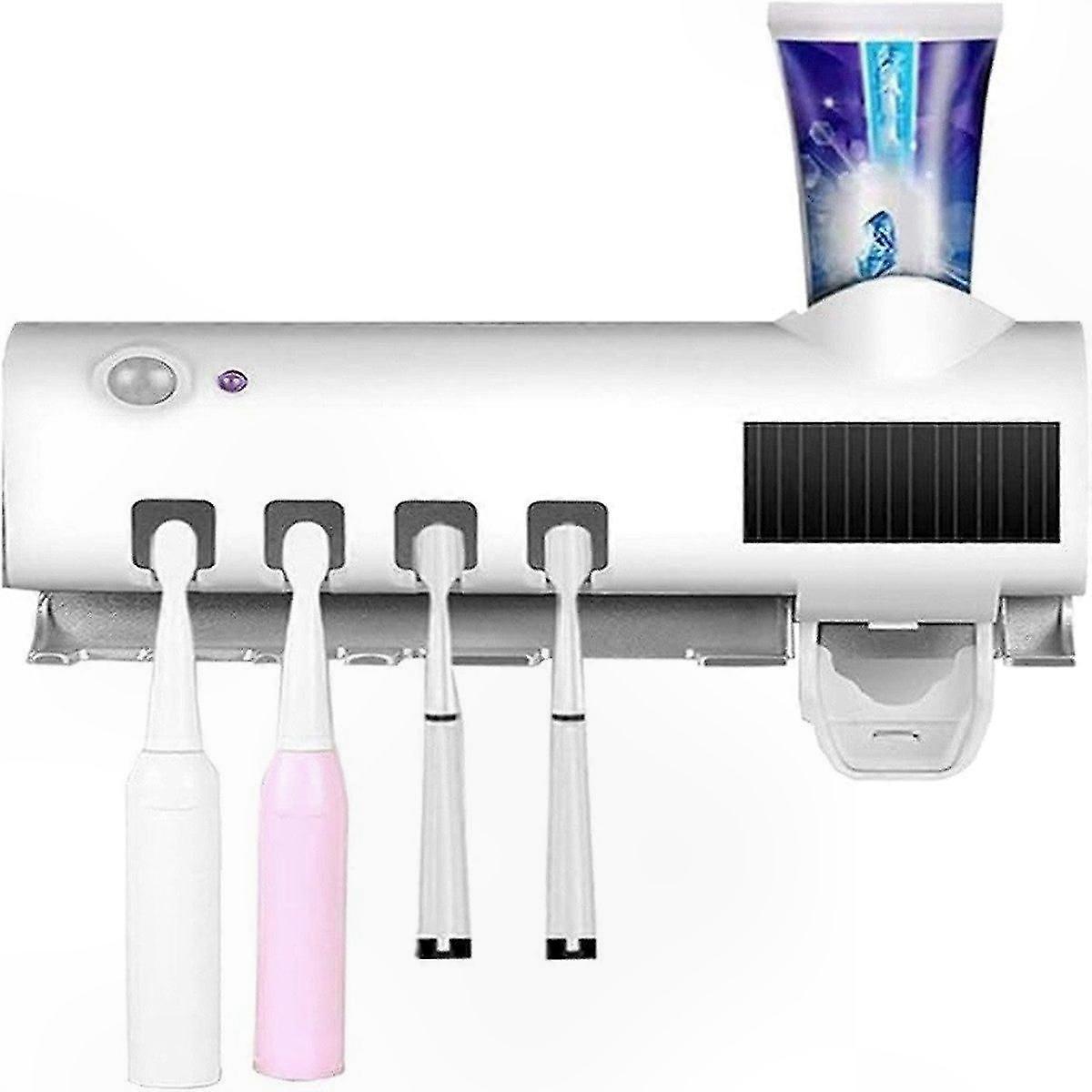 Wall-Mounted Toothbrush Holder with UV Sterilization, 360 Cleaning Function for Hygiene