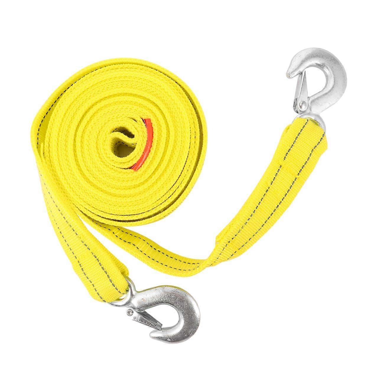 Car Tow Rope with Reflective Strips and Heavy-Duty Hooks for Safe Vehicle Recovery in Mud and Tough Conditions