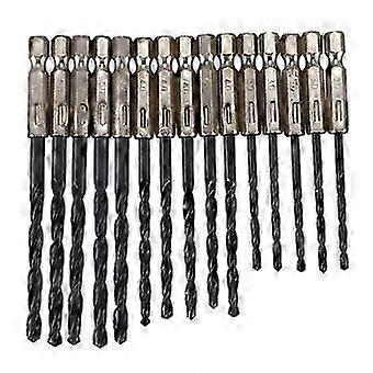 15 pcs High Speed Steel Titanium Coated Drill Bits Set 3 4 5 mm