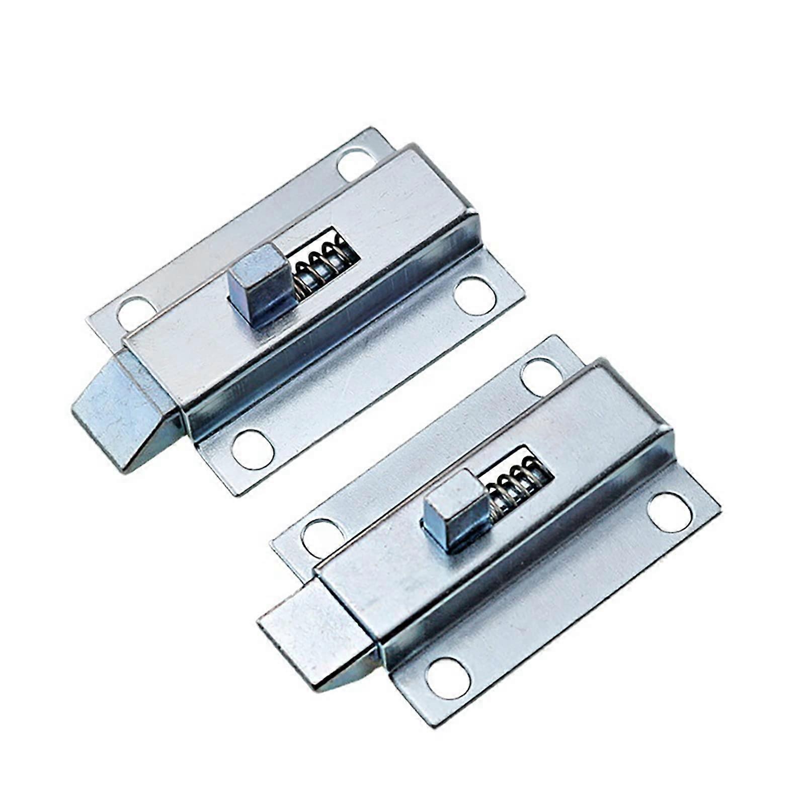 Door Bolt with Push Button, Stainless Steel, Spring-Loaded, for Cabinets, Furniture, Wardrobes, Windows, Pet Gates