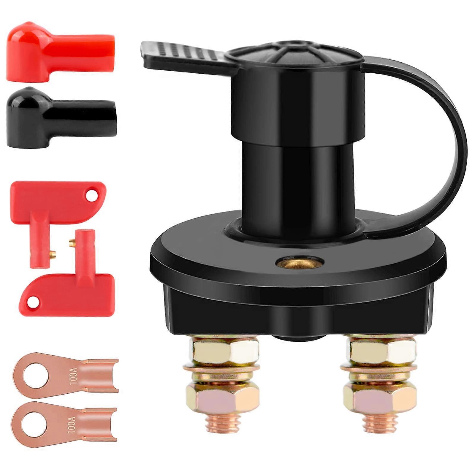 12V/24V Battery Disconnect Switch with 2Pin On/Off for Car Truck Boat