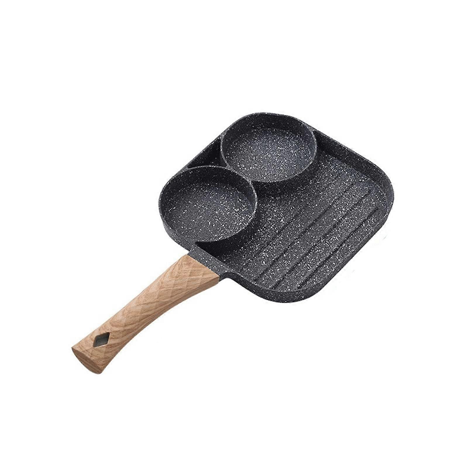 Cooking Pan Omelet Saucepan Multifunctional Frying Pan with Four Hole for Breakfast Maker Steak Egg Pancake Pan Cookware Pan(2 Hole Saucepan)