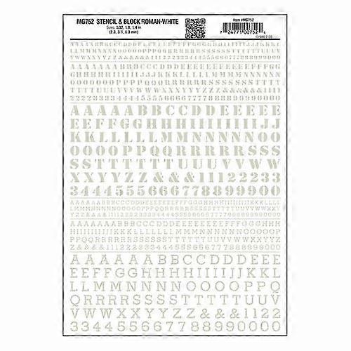 Woodland scenics WMG752 Stencil Block Roman White Dry transfer Suitable for several scales Spares Scale model