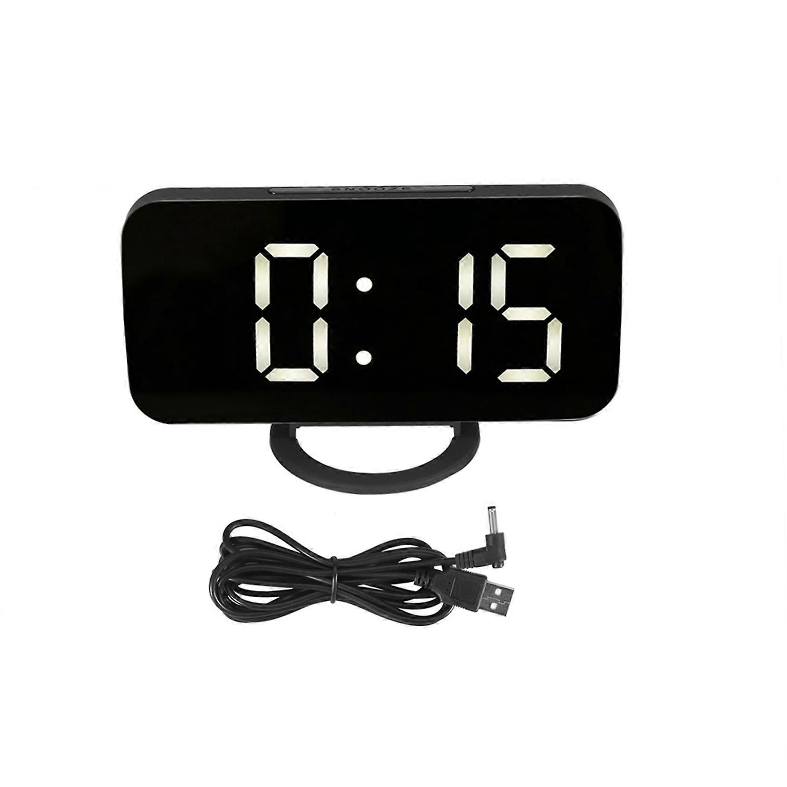 Multifunctional Digital Alarm Clock Snooze Function Adjustable LED Clock with Brightness