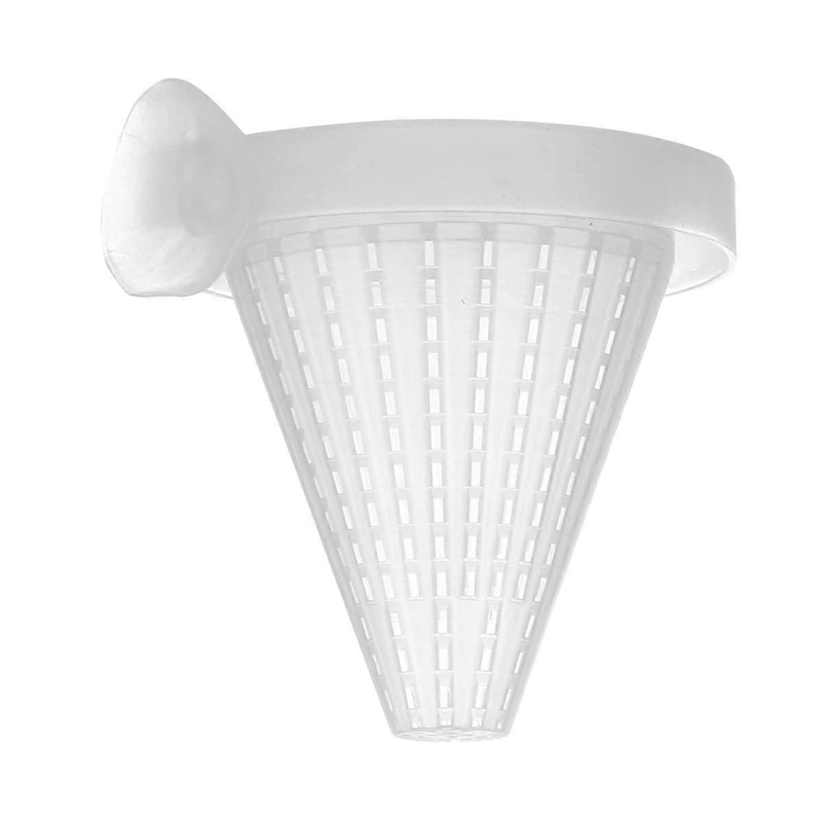 Aquarium Feeder Baskets Pack Of 3 - Round Feeding Strainer With Suction Cup, Plastic Red Worm Nematode Feeder For Fish