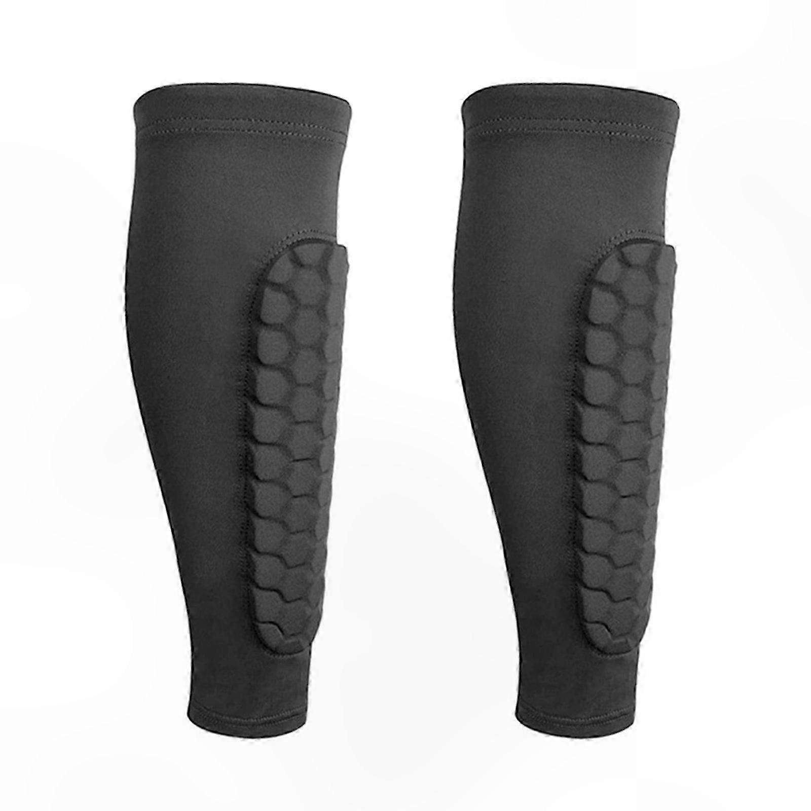 Adult Soccer Shin Guards with Compression Sleeve, Breathable and Slip-Resistant Protection for Teens and Kids, White, Medium Size