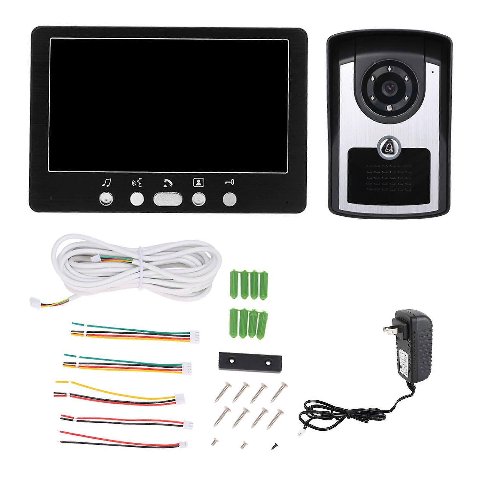 7 inch Monitor HD Camera Video Door Phone Doorbell Intercom System IR Night Vision Wired Doorbell Camera