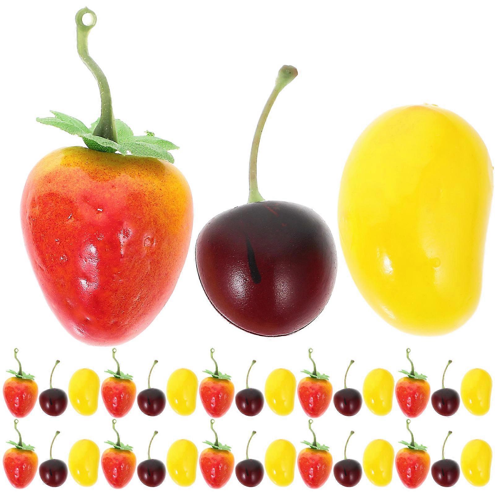 Simulated Fruit 60Pcs Artificial Fruit Realistic Teaching Foam Assorted Color for Aid