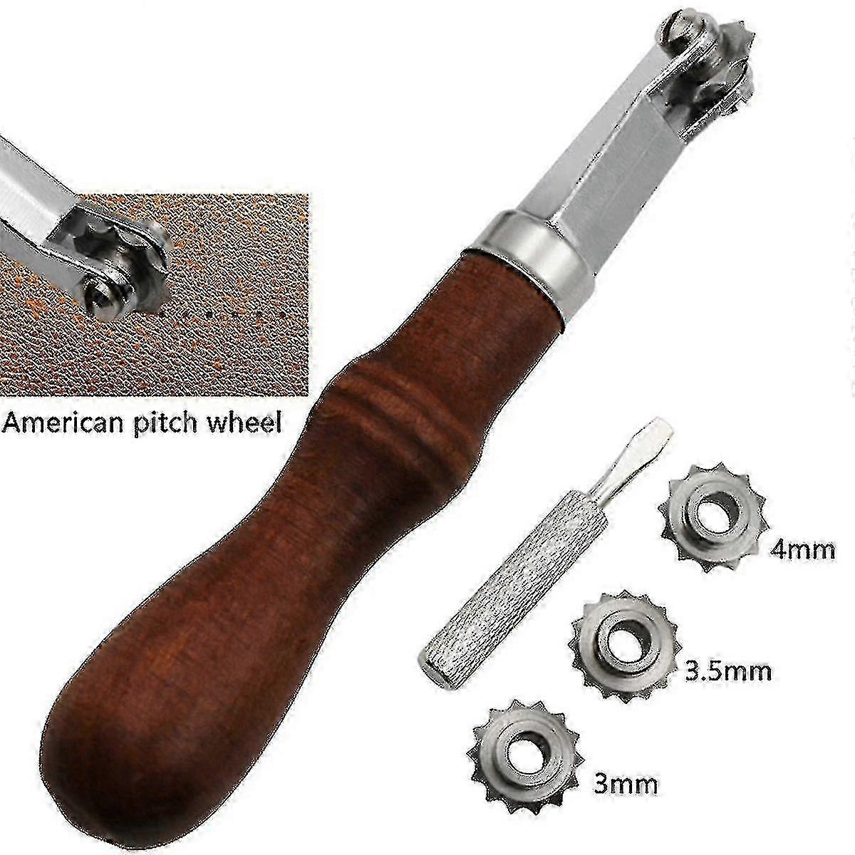 Leather Craft Spacing Wheel for DIY Handmade Projects, Scribing Tool with Tracing Point Punch for Leatherworking