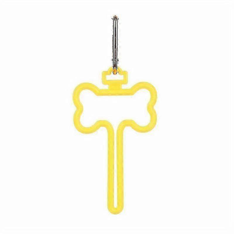 Clip de support de sac à crottes de chien mains libres pour laisse - conception en forme d’os en jaune, distributeur de déchets pour animaux de compagnie 1pc