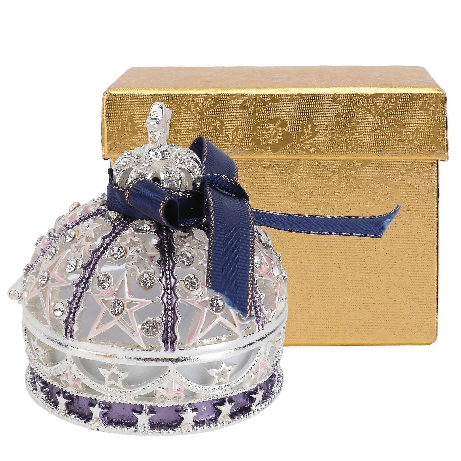 Korona pár gyűrű ékszer ajándékdoboz tároláshoz 1 db lila szervező