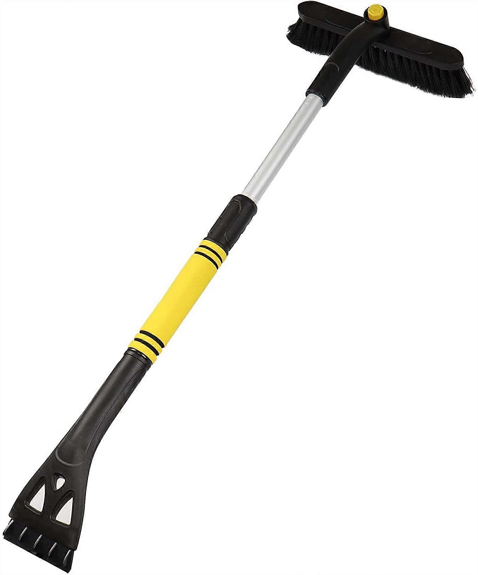 Car Snow Brush And Detachable Ice Scraper Extendable Snow Brush With Squeegee And Snow Mover For Car Auto SUV Truck (Yellow)(Yellow)
