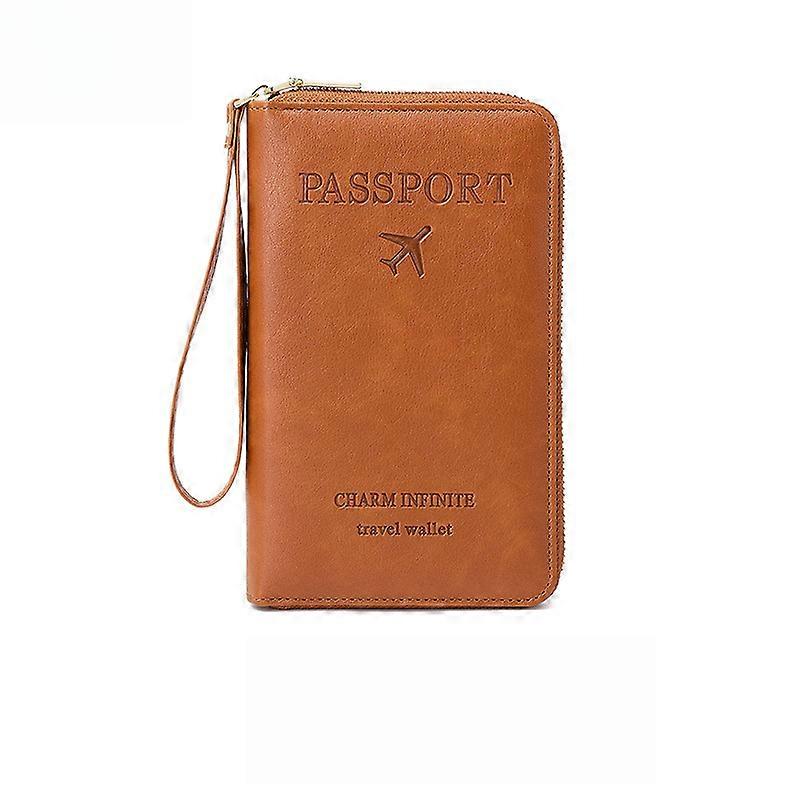 Blocking Passport Wallet Travel Organiser - Multi Functional BiFold Document Holder with Card Slots for Men Women