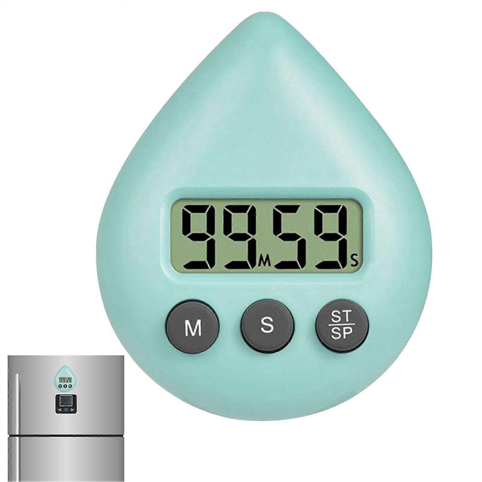 Digital Shower Countdown Timer Waterproof LCD Clock With Suction Cup Cyan Blue Portable Kitchen Classroom Time Tracking