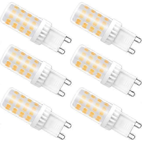 Ampoule LED G9 à intensité variable, équivalent à 4 W 40 W, 480LM blanc chaud 3000K, culot G9 standard, rotation à 360°, paquet de 6